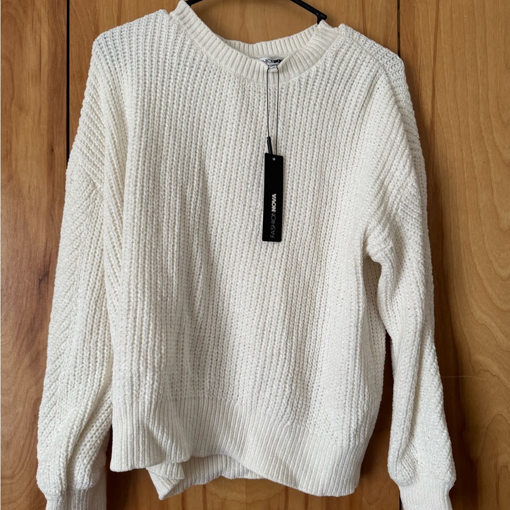 Fashion Nova Ivory Knit Sweater
